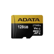AData micro SD Card 128GB + SD adapter AUSDX128GUII3CL10-CA1/ class 10/8K/4K