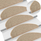 Prostirke za stepenice 15 kom 65x21x4 cm tamno bež poluokrugle velike