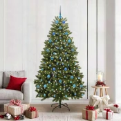 Vidaxl Umestno božično drevo med 300 LED Zelena 210 cm PVC in kovina