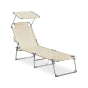 Songmics Ležalnik 189x53x285 cm bež