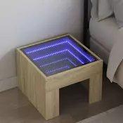 Vidaxl vidaXL Nočna omarica Infinity z LED, hrast sonoma, 40x40x30 cm