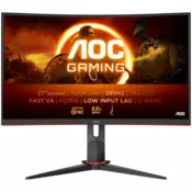 AOC Monitor LED C27G2ZE Gaming Curved 280Hz (27?, 16:9, 1920x1080, FAST VA, 280Hz, 300 cd/m?, 4000:1, 1 ms, 178/178?, 2xHDMI, DP, Tilt, 3-sided frameless) Black-Red, 3y - C27G2Z3/BK