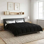 vidaXL vidaXL Zimska posteljnina Šonerisan Črna 200 x 220 cm Mikrovlakna, (5000284335)