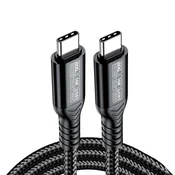 INF USB5 Type-C kabel — 80Gbp, 240W 5A polnjenje in DP2.1 video Black 1,5 M, (5000276639)