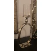 Casa Padrino designer hurricane silver 25 x 10 x H. 63 cm - Decorative aluminum candle holder - Decorative accessories