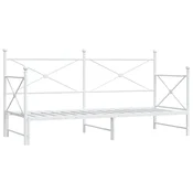 Vidaxl Dnevna postelja s skrinjo brez ležišča Bela 80x200 cm Jeklo