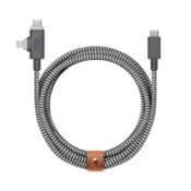 DE Native Union Belt Cable Duo Pro 240W - USB-C - USB-C / Lightning kabel, 2,4 m (zebra)