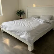 Posteljina od Krep-a -dezen White - Francuski ležaj ( VLK000370-white )