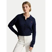 Polo Ralph Lauren Pletena jopica 211B30509002 Mornarsko modra Straight Fit