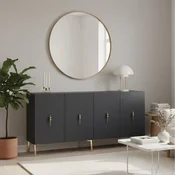Hanah Home komoda Salkim 150, 150 cm, zlatna / antracit