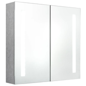 MAISON CHIC LED Kopalniška omarica - Kopalniški kabinet z ogledalom betonsko siva 62x14x60 cm, (21794998)
