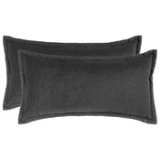vidaXL Prevleka za blazino 2 pcs HOUTEN Temno siva 40 x 70 cm Bouclé