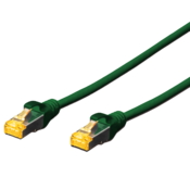 DIGITUS Digitus DK-1644-A-010/G RJ45 omrežni kabel CAT6a S/FTP 1 m zelena brez halogena, zviti pari, z zaščitnim zapornim zatičem, ognjevaren 1 kos, (21218887)