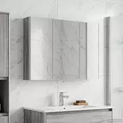vidaXL Kopalniška ogledalna omara Siva Sonoma 103,5 x 15,5 x 70 cm