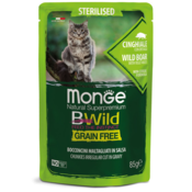 MONGE Sos za sterilisane macke sa divljom svinjom i povrcem Bwild grain free 85g