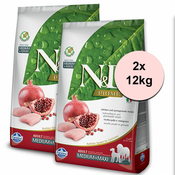 Farmina N&D Prime dog GF MEDIUM & MAXI Chicken & Pomegranate 2x12 kg