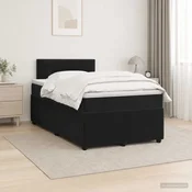 vidaXL Postelja boxspring z vzmetnico Črna 120 x 190 cm Žamet