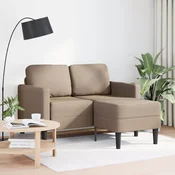 Dvosjed s ležaljkom L-oblikovani Cappuccino 125 cm umjetna koža