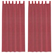 Vidaxl Voile zavese z zankami 2 kosa vinsko rdeče 140x245 cm