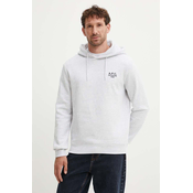 Pulover A.P.C. hoodie standard rue madame GOTS siva barva, s kapuco, COHBV.M27914