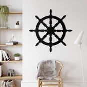 WallXpert metalni zidni ukras 5112, brodsko kormilo, 71 x 71 cm, crni