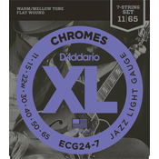DAddario ECG24 7 Chromes Flat Wound Jazz Light 7 strings
