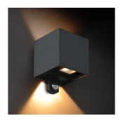 Brilagi - LED spoljašnja zidna svetiljka sa senzorom CUBE LED/6W/230V antracit