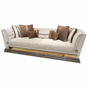 Casa Padrino Luxury Sofa Gray/Gold 263 cm - Living Room & Hotel Furniture