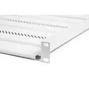 1U fixed shelf 19, depth 550 mm, load capacity 25 kg, mounting at 4 points, screws and bracket included, grey (RAL 7035)
