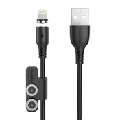 Foneng KABEL MAGNETYCZNY 3W1 USB DO USB-C/LIGHTNING/MICRO USB FONENG X62, 2.4A, 1M (CZARNY)