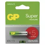 Baterija GP SUPER alkalna LR03 AAA 5 kos 5/1