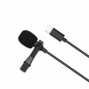 Mikrofon za mobilne telefone s priključkom USB-C črn