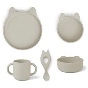 Liewood - Silikonski jedilni set Vivi. Rabbit sandy