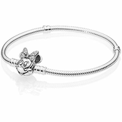 PANDORA zapestnica Disney Minnie 597770CZ (dolžina 16cm), srebrna