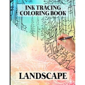 Ink Tracing Landscape Coloring Book