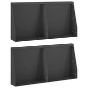 vidaXL Zadrževanje stene 4 kos 40 x 12 x 30 cm Jeklo Črna