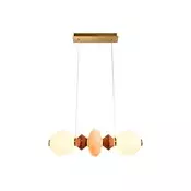 LED lestenec na kablu FLORES LED/15W/230V zlata/oranžna/rjava