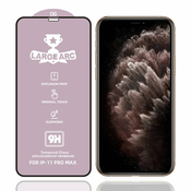 9H kaljeno zaščitno steklo za iPhone 11 Pro Max | Črn rob, Full Glue