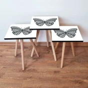 Hanah Home Set klub stočića 3Shp71, 3 komada, Plava