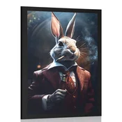 Plakat živalski gangster zajec - 30x45 silver