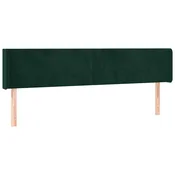 Vidaxl Vzglavje z ušesi temno zeleno 163x16x78/88 cm žamet
