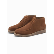 Ombre Mens eco leather shoes with insulated high upper - black