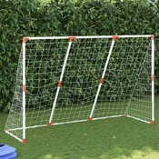 Vidaxl Otroški nogometni gol z žogo 2 v 1 bela 184x64x124 cm