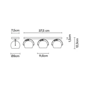 Fabbian Beluga White stropna svetilka direct 3-light - Dnevna soba/jedilnica - Dizajn - bela, sijajni krom - Steklo