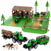 Kmetija z živalmi in 2 traktorja z priključki