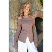 Trend Alacati Stili Ženska bluza Alc-X14527, Smeda