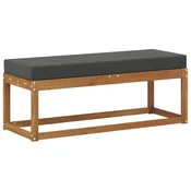 Vidaxl Zunanja klop z blazino Naravna in antracitna 115 x 43 x 45 cm