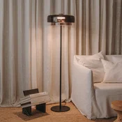 LEDS-C4 LED talna svetilka Ravni, dvoslojna, črna, steklo, CCT - Dnevna soba/jedilnica - dimno siva, črna