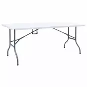 Sklopivi vrtni stol bijeli 180 x 72 x 72 cm HDPE