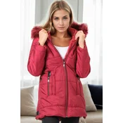 Z9668 DEWBERRY WOMENS COAT-BURGUNDY